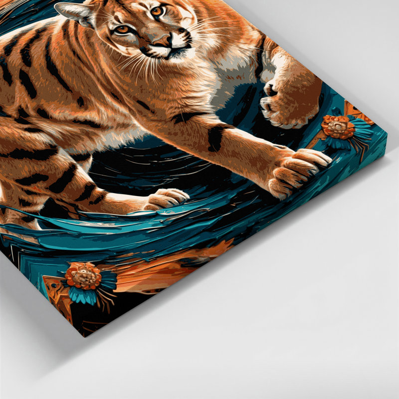 «Big Cats», art mural brun sur toile Cougar mexicain, H 12 po x l 12 po