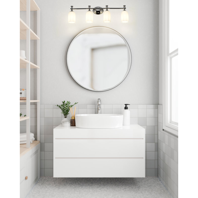 Ensemble de meuble-lavabo 4 lumières Amrutha, Chrome