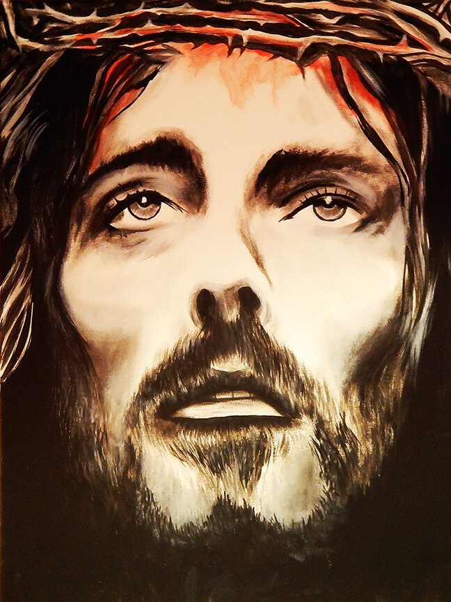 Buy Art For Less Jesus Crown of Thorns by Ed Capeau Painting