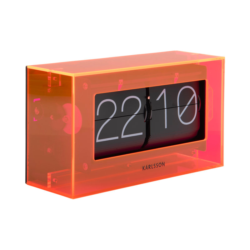 Acrylic Mechanical Tabletop Clock, Orange