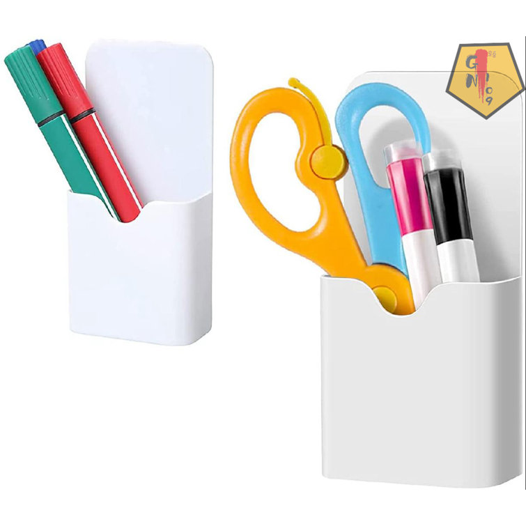 Magnetic Pen Holders With Divider, Plastic Magnetic Marker Holder