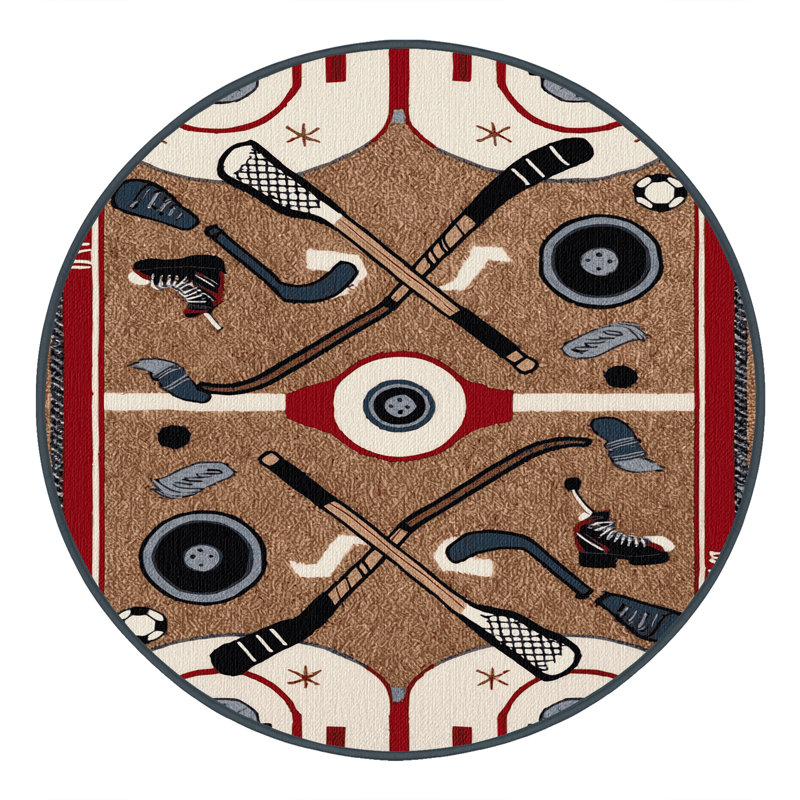  Tapis lavable pour hockey sur glace, Rond 7 pi