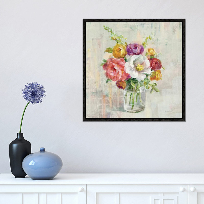 Summer Treasures I by Danhui Nai - Print on Canvas, Black Framed, 45.72 cm H x 45.72 cm W