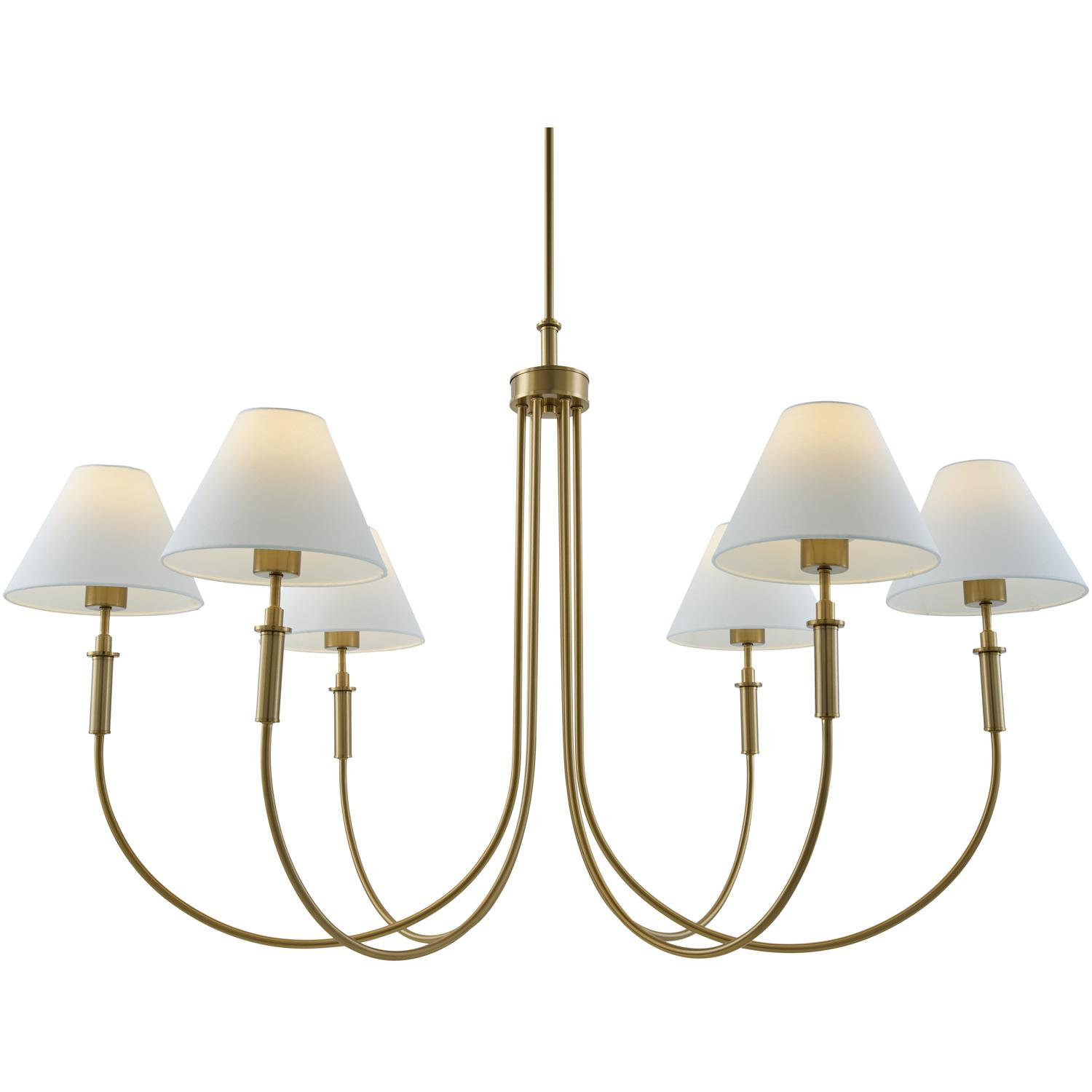 Celeste Iron 6-Light Chandelier, 6 Lights, Brass