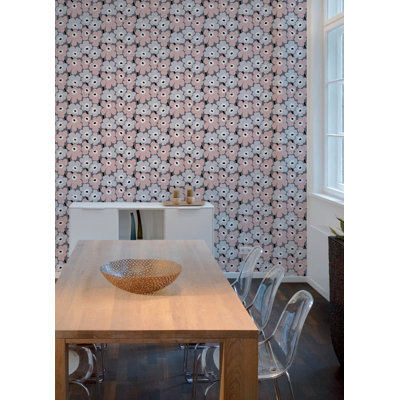 Rouleau de papier peint adhésif Pieni Unikko L 18 pi x l 20,8 po