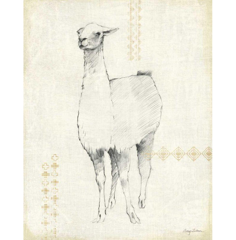 «Bungalow Rose Tillmon», art sur toile tendue par Avery Gallery: Llama Land, H 18 po x l 15 po