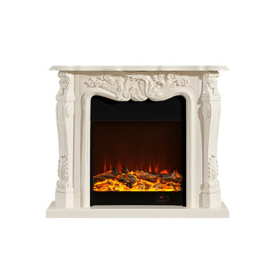 Solid Wood Freestanding Fireplace