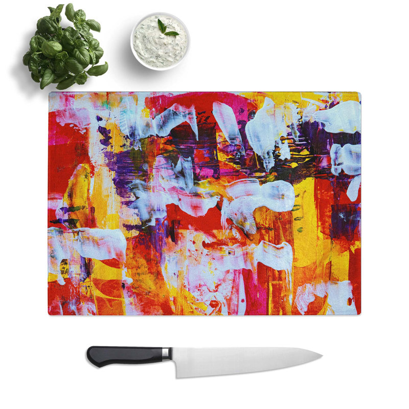 Tempered Glass Art Painting Vol.350 Chopping Board, 39 cm W x 28.5 cm L