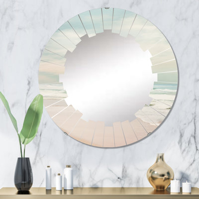 Miroir mural minimaliste, paysage nautique et plage moderne - Minimalisme, paysage de plage