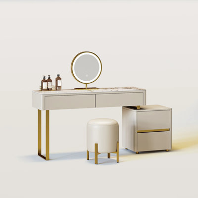 Modern Makeup Vanity Set with Storage