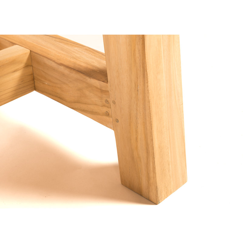 Table à manger Romulus avec rallonge en teck, l 39 po x L 78 po x H 29 po, Naturel