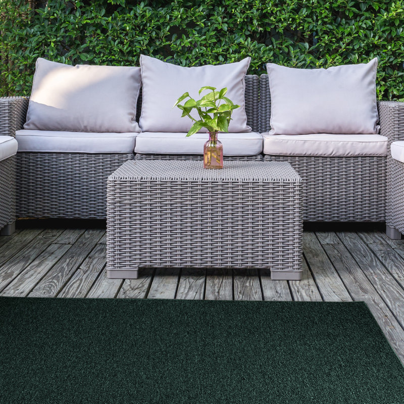Tapis moderne intérieur / extérieur - vert foncé, Tapis de couloir 2 pi x 46 pi