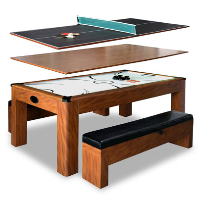 Ensemble de table de hockey pneumatique de 7 pi avec bancs Sherwood