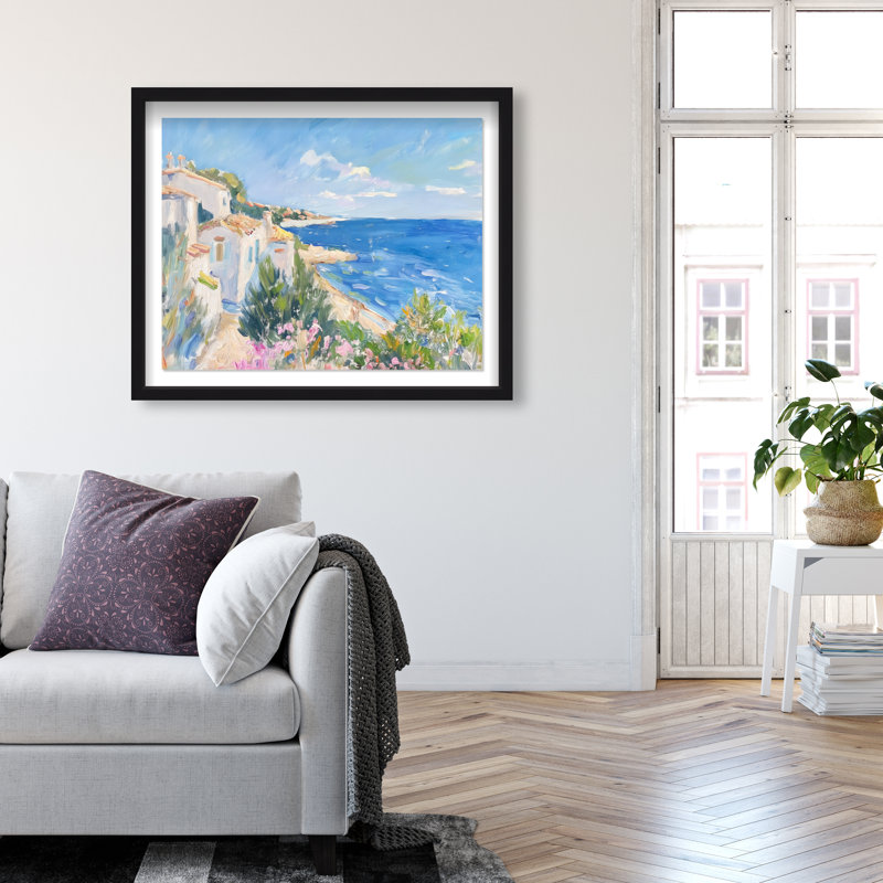 Henri Matisse Interpreted Town III Shadowbox Nautical & Beach Print by Oliver Gal, Black Frame, 20 x 16, 21.5"H x 25.5"W