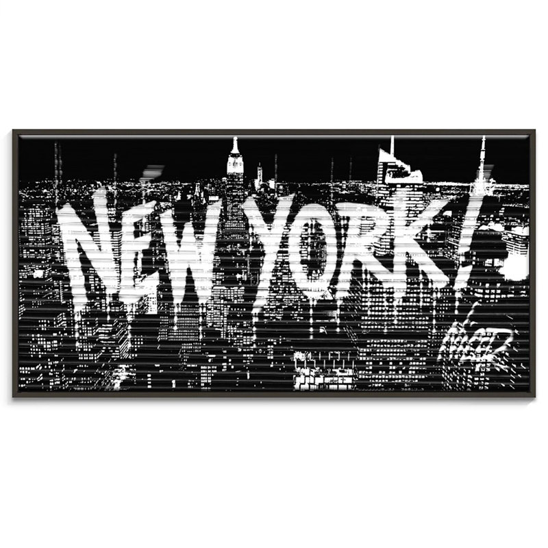 Print on Canvas, 51cm H x 102cm W, Black Floater Framed