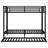 Queen Over Queen Metal Bunk Bed With Twin Size Trundle, Black-821650741
