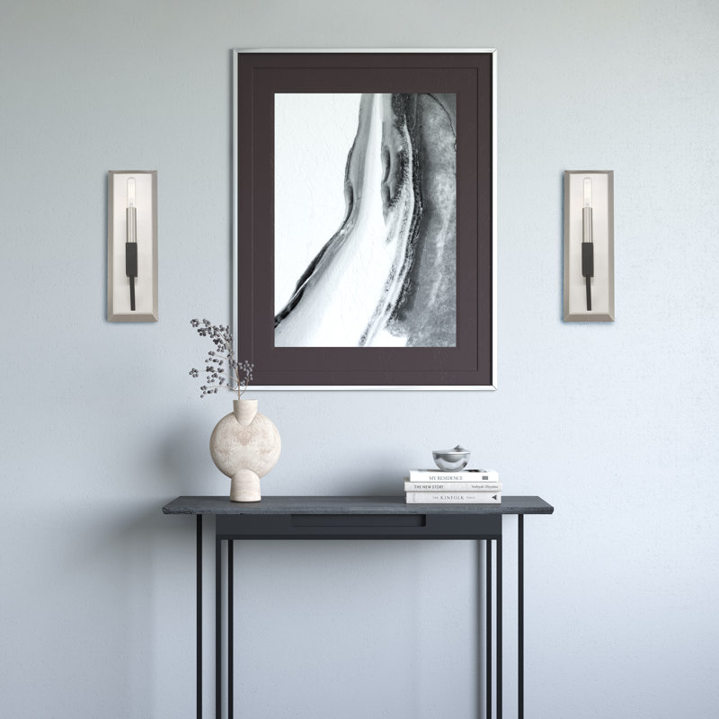 Avangaline Flush Mounted Sconce, Brushed Nickel/Black