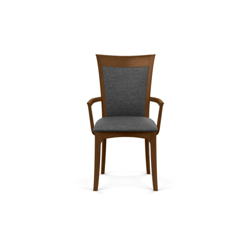 Morgan Upholstered Arm Chair, Saddle Cherry, Microseude Onyx