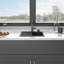 Évier de cuisine en quartz - Évier de cuisine encastré en granite noir 25 x 22 po
