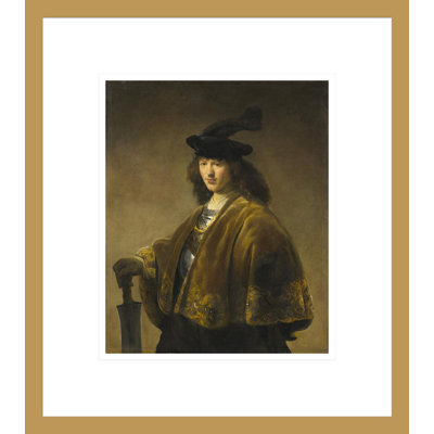 «Young Man with a Sword» par Rembrandt van Rijn - Reproduction giclée encadrée