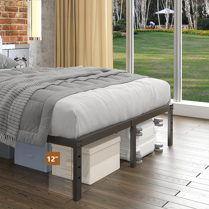 Lit plateforme Tashawnna, Grand, Brun foncé