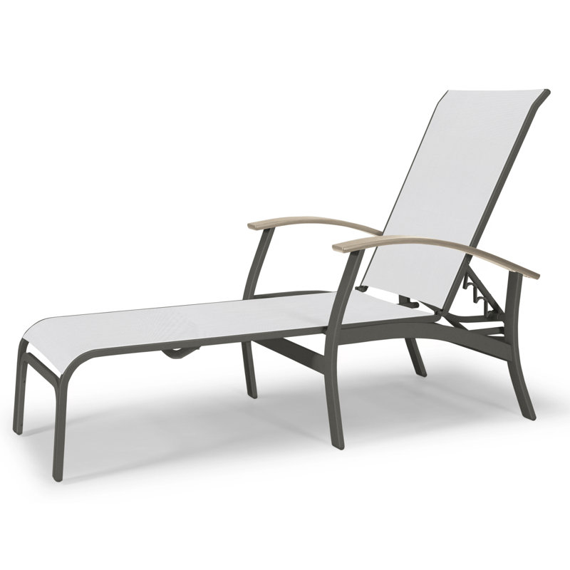 Chaise longue inclinable Askar, Désert P60, Graphite texturé, Blanc 6D Sunbrella®