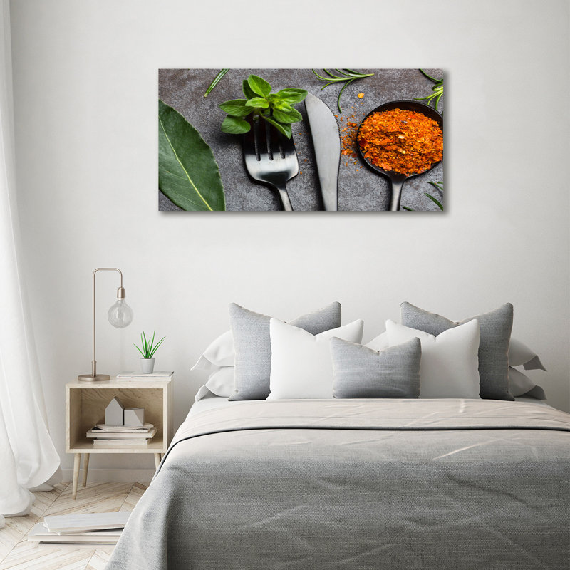 Cutlery And Spices - Wrapped Canvas Print
