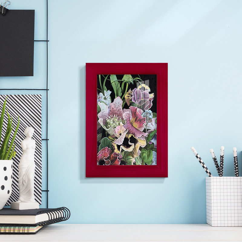 Floral Crop II, reproduction d'art encadrée, Rouge, H 9 po x l 7 po x P 1 po