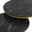 Table basse cannelée moderne avec fonction de nidification et tiroir de rangement au fini rond noir et doré élégant-812877649