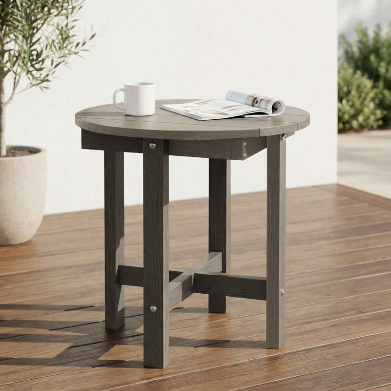 Outdoor Side Table, HDPE Small Outdoor Adirondack Side Tables, Weather Resistant & Easy Maintenance Patio End Table for Patio, Porch, Deck, Pool