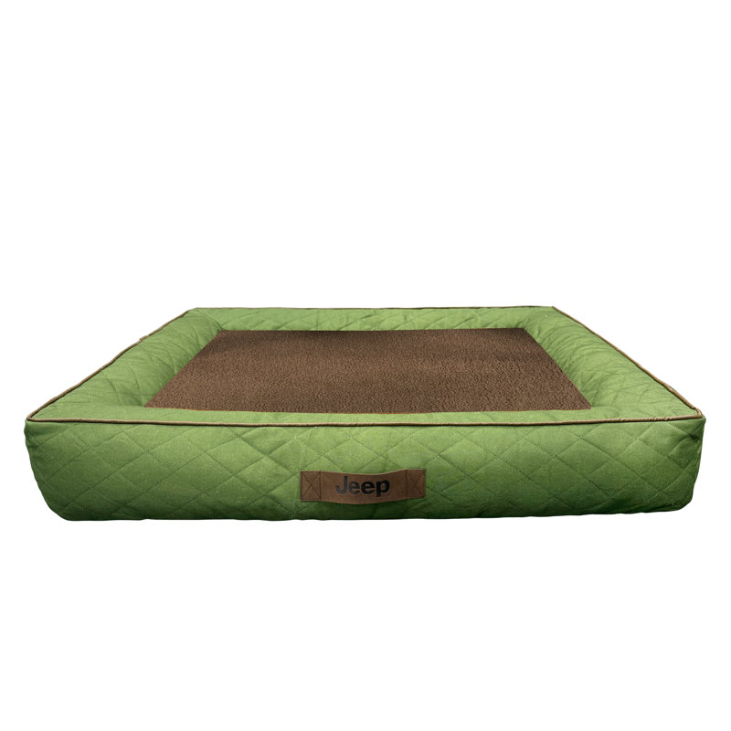  Lit matelassé avec traversin, vert, grand
