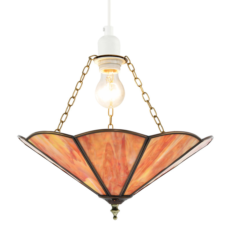 17cm H Glass Round Pendant Shade ( Screw On ), Orange