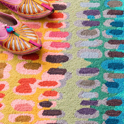 Tapis en laine micro crocheté à la main Paint Chip