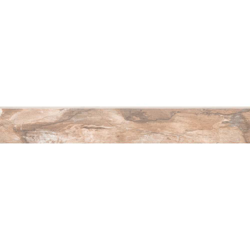 Wells Stone 3" x 24" Matte Porcelain Quarter Round Tile Trim, Multicolor