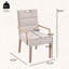 Chaise de salle à manger rembourrée avec accoudoirs, tissu beige et structure en bois d'hévéa naturel, ensemble de 2-655643822