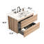 Meuble-lavabo flottant 30 po en chêne brut, lavabo à 3 trous, tiroirs doubles, 20% plus de rangement, coulisses silencieuses, meuble-lavabo mural 45 po