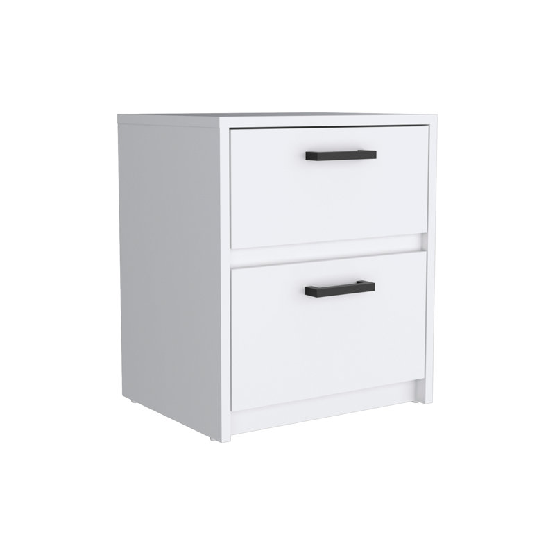 Contemporary Design Nightstand, White
