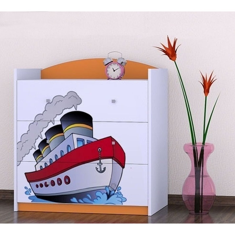 Nicol Kids 3 - Drawer Chest, Orange