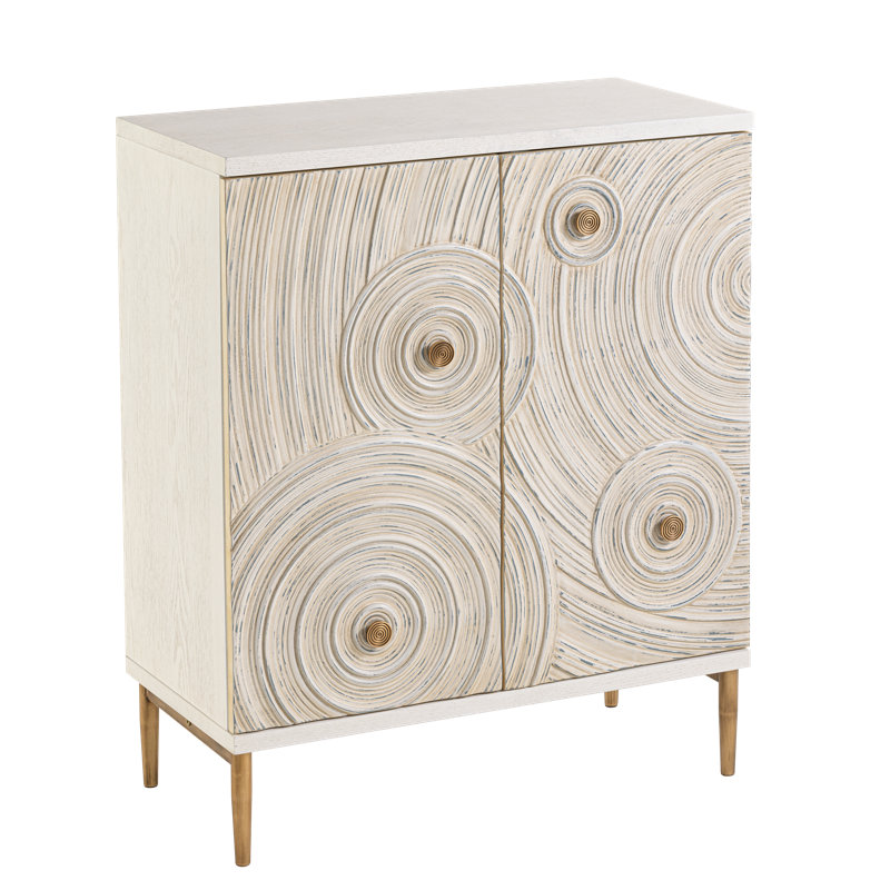 Armoire de rangement Bahtie Farmhouse Boho, Blanc