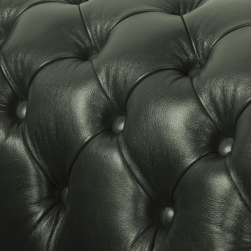 Tayjah Genuine Leather Sofa, Green, 3