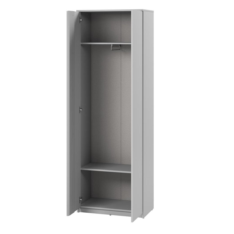 Simply 2 Door Manufactured Wood Wardrobe, Grey