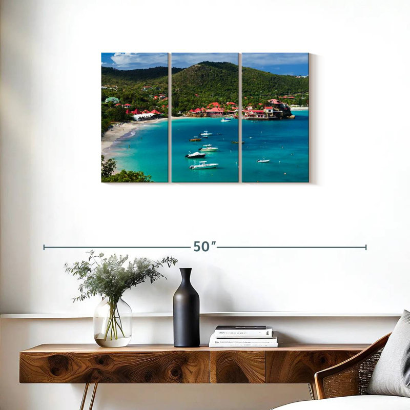 Baie de Saint Jean à Saint-Barth, H 20 po x l 33 po