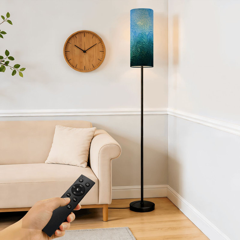 Lampe sur pied moderne à intensité variable avec télécommande, pédale, abat-jour, abat-jour, grand lampadaire pour salon, chambre à coucher, bureau