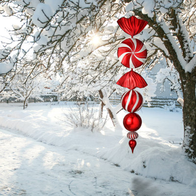 72" Shatterproof Peppermint Candy Finial Ornament
