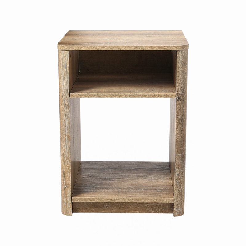 Radius Nightstand with Square Cube Storage Compartment