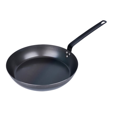 Restaurantware Carbon Steel Fry Pan 6 Count 13 Inch Durable Nonstick Fry Pan, Black Skillets With Triple-Riveted Handle, Steel, Black, Versatile Cooking For Induction And Oven-Friendly Uses