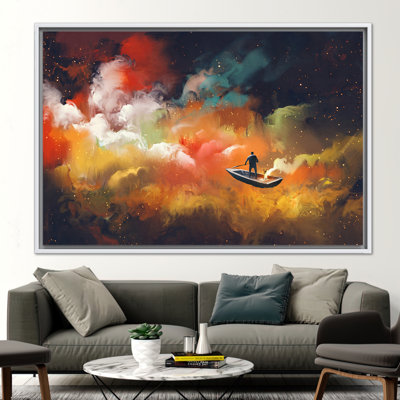 Art mural moderne et abstrait, impression sur toile, nuage, rêve coloré