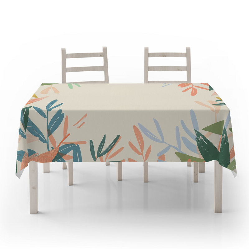 Premium Tablecloth (55 x 87 inches), 50% Cotton / 50% Polyester, Machine Washable & Ironable | Durable, Tumble Dryer Safe, Elegant Design for Dining Room & Special Occasions, Versatile & Easy Care