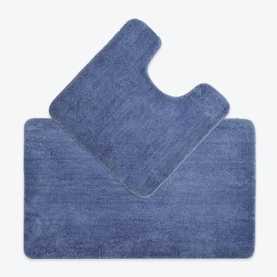 Allviya 2 Piece Bath Mat and Pedestal Mat Non Slip