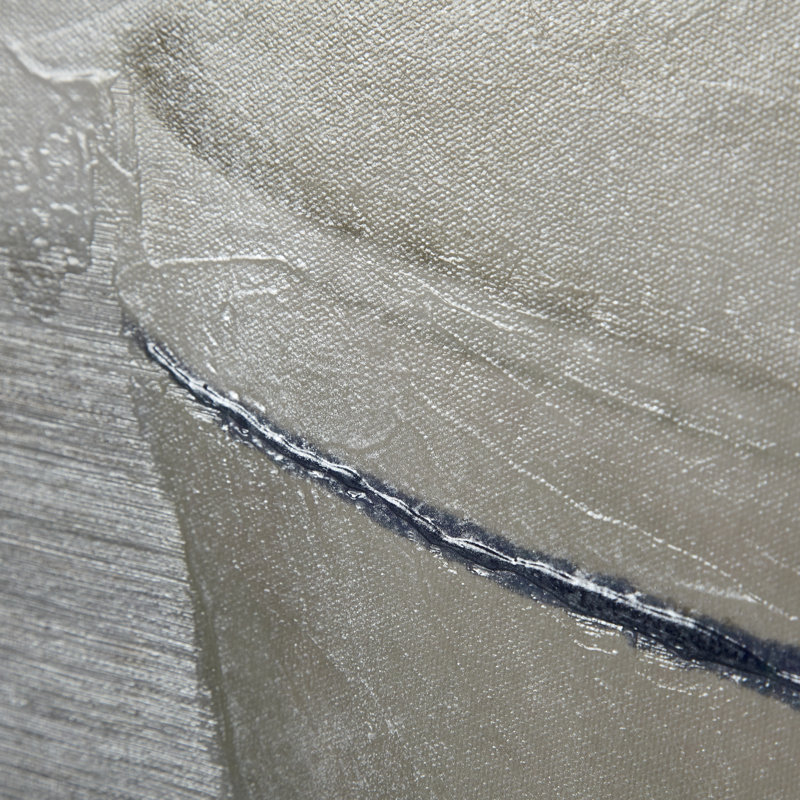Deux bols artisanaux et une toile texturée embellie à la main, H 36 po x l 27 po x P 1,5 po